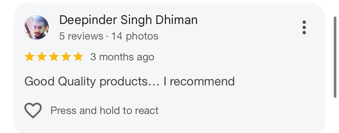 Customer Google review 2